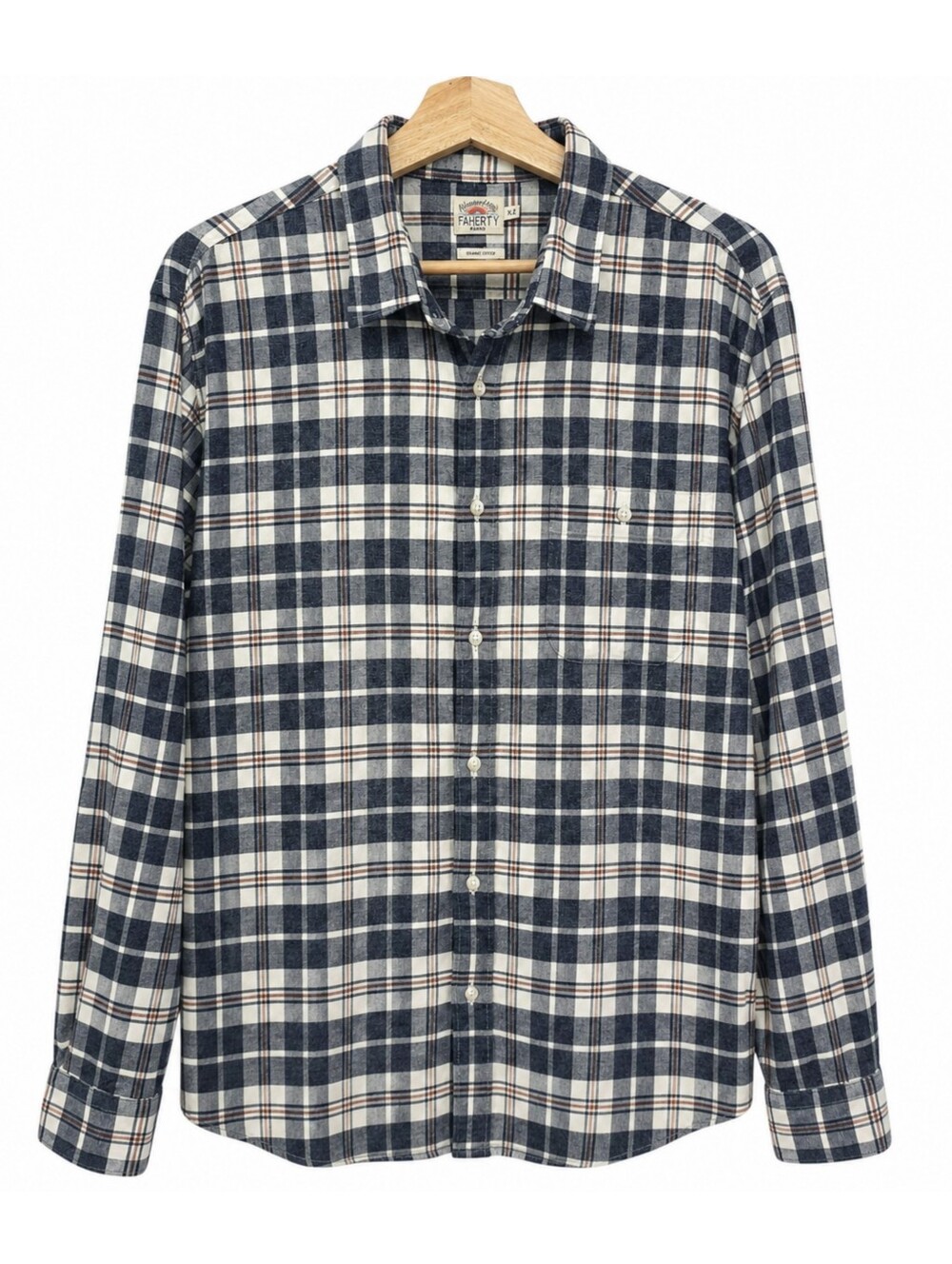 Faherty The Movement Flannel Shirt Men's XL Organic Cotton Plaid Button Down